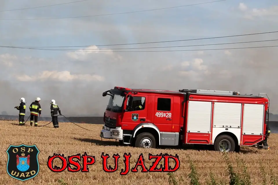Pożar traw w pobliżu przejazdu kolejowego w Niezdrowicach