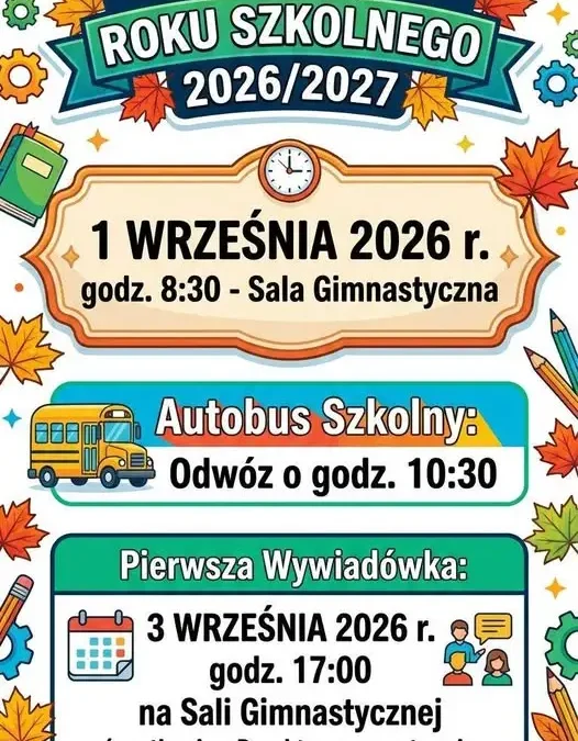 Rozpoczęcie roku szkolnego 2026/2027 w Szkole Podstawowej w Izbicku – 3 września