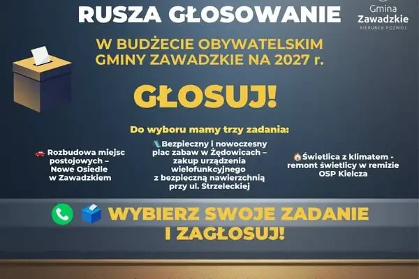 Głosowanie w budżecie obywatelskim gminy Zawadzkie rusza 7 września