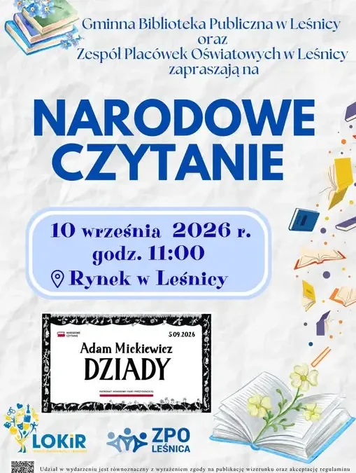 Narodowe Czytanie 2026 w Leśnicy: Mickiewiczowskie „Dziady” na rynku