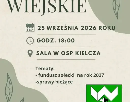 Zebranie wiejskie w Kielczy – fundusz sołecki na 2027 rok