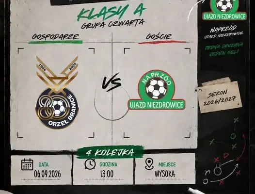 4. kolejka klasy: Zryw Wysoka zmierzy się z Orłem Branice II