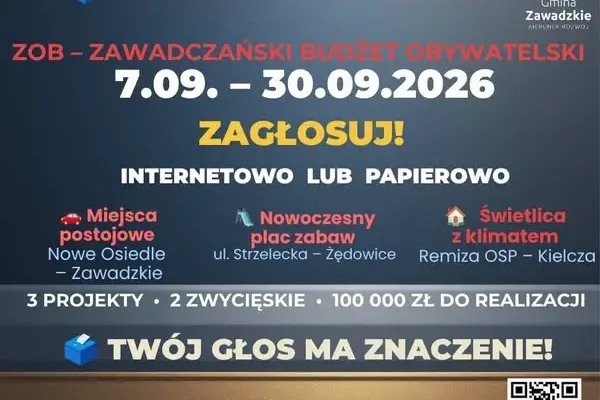 Ruszyło głosowanie w budżecie obywatelskim gminy Zawadzkie na 2027 rok