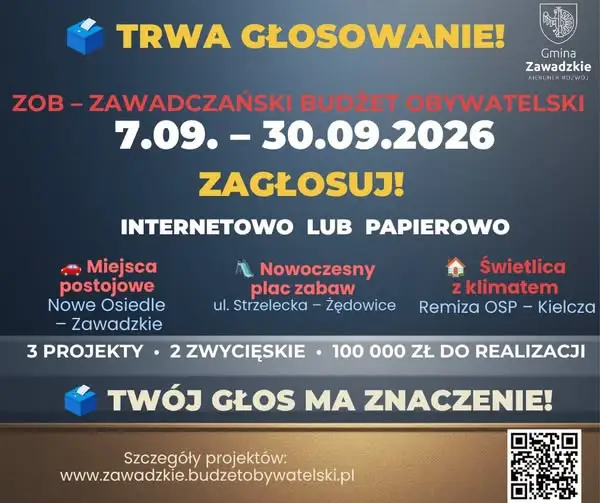 Ruszyło głosowanie w budżecie obywatelskim gminy Zawadzkie na 2027 rok
