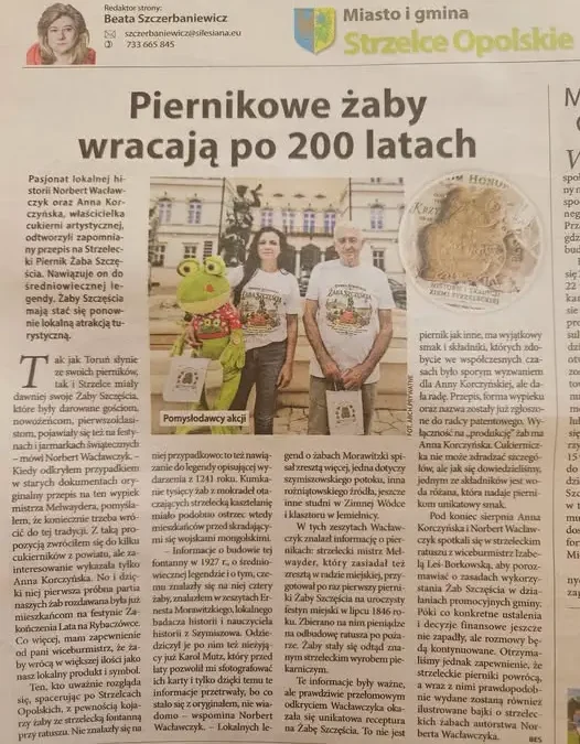 Strzelce Opolskie odzyskują piernikową Żabę Szczęścia po 200 latach