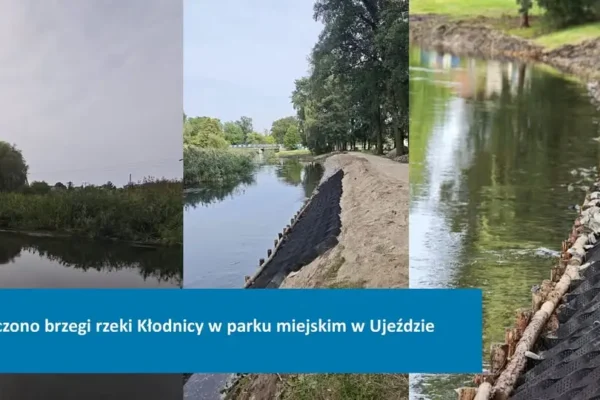 Zabezpieczono brzegi Kłodnicy w parku miejskim w Ujeździe