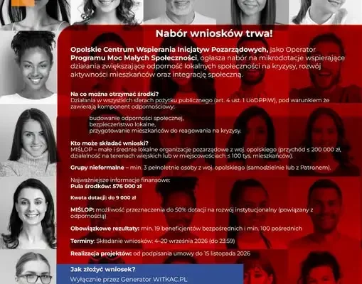 Mikrodotacje do 9 000 zł dla opolskich inicjatyw lokalnych – trwa nabór