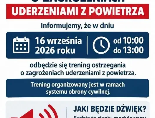Trening syren alarmowych 16 września 2026 – sprawdź, co oznacza dźwięk