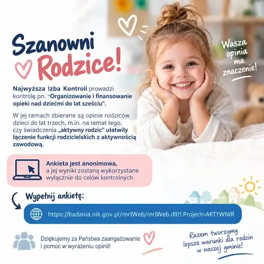 NIK pyta rodziców o świadczenie „aktywny rodzic”. Ankieta dla mieszkańców Gminy Leśnica