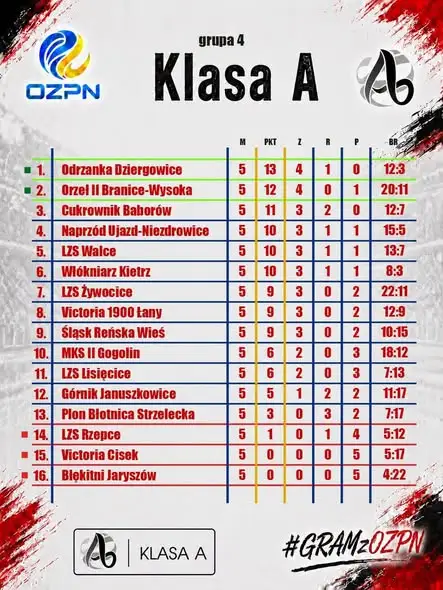 Naprzód Ujazd Niezdrowice: tabela i wyniki po 5. kolejce, seniorzy zagrają z Górnikiem Januszkowice