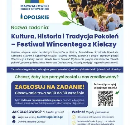 Marszałkowski Budżet Obywatelski Opolskie: mieszkańcy Gminy Zawadzkie mogą głosować na projekty kulturalne