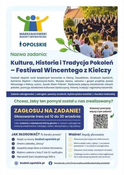Marszałkowski Budżet Obywatelski Opolskie: mieszkańcy Gminy Zawadzkie mogą głosować na projekty kulturalne