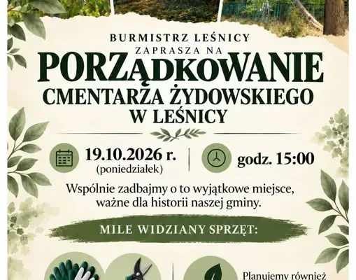 Wspólne porządkowanie cmentarza żydowskiego w Leśnicy – 19 października