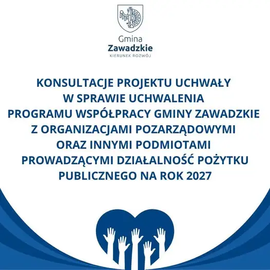 Gmina Zawadzkie konsultuje program współpracy z NGO na 2027 rok