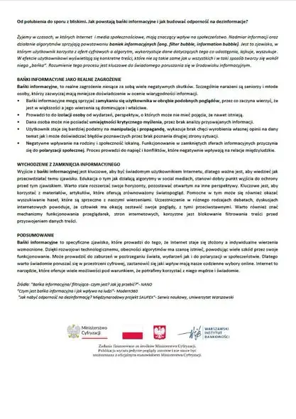 Fundacja WIB przygotowała materiały edukacyjne o dezinformacji dla Ministerstwa Cyfryzacji