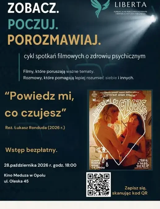 Kino Meduza w Opolu zaprasza na bezpłatny seans i rozmowę o zdrowiu psychicznym