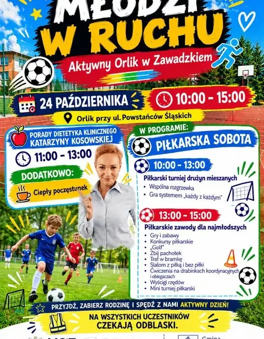Sportowa sobota na Orliku w Zawadzkiem – turnieje, zabawy i porady dietetyka